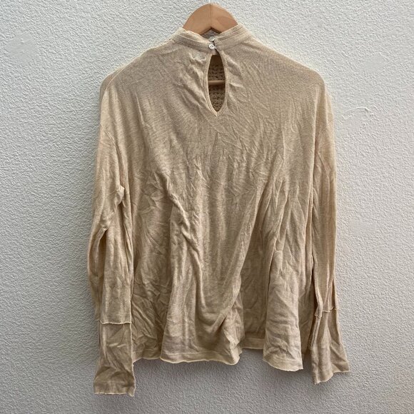 Free People New Romantics Poets Shirt Soft Flowy Side Slits Small Boho Hippie S - Picture 2 of 5